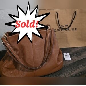 **** SOLD****Coach Phoebe Pebble Saddle Leather Shoulder Bag